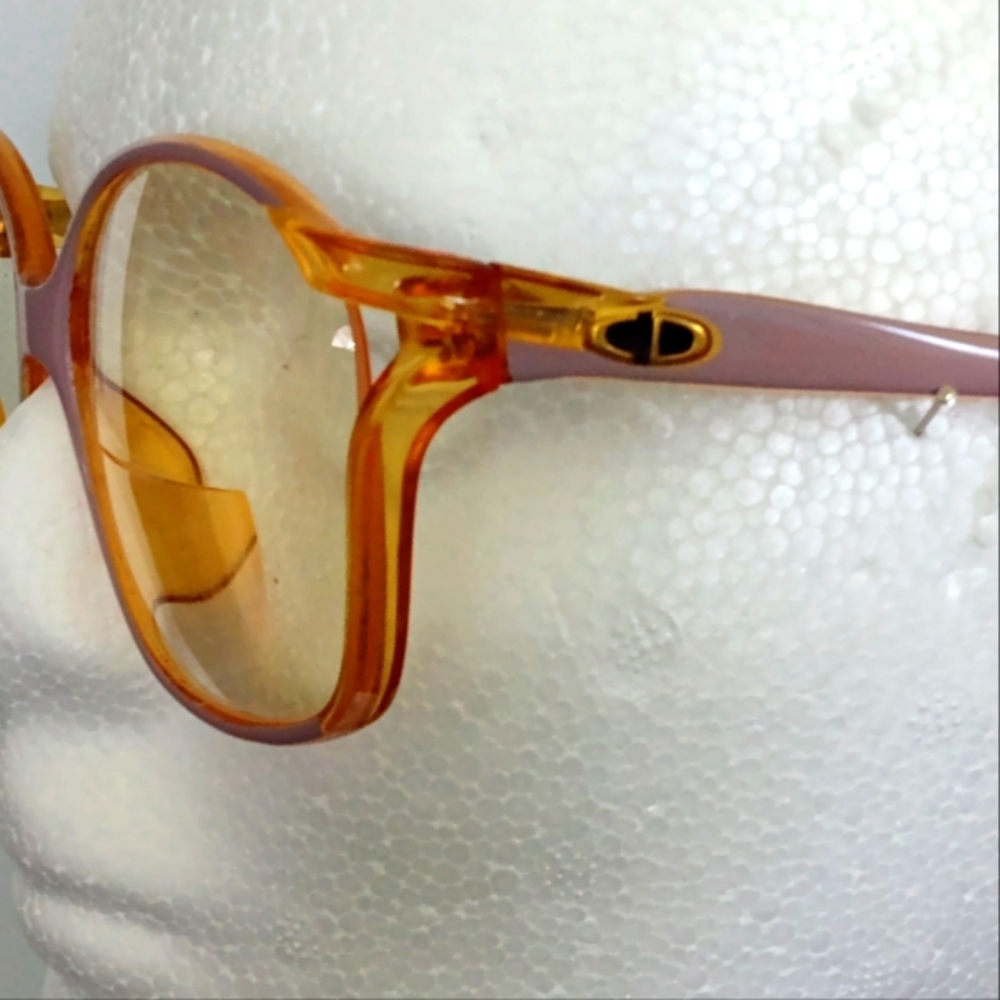 Vintage Christian Dior /Mauve/Clear Amber Woman's Eyeglasses NOS